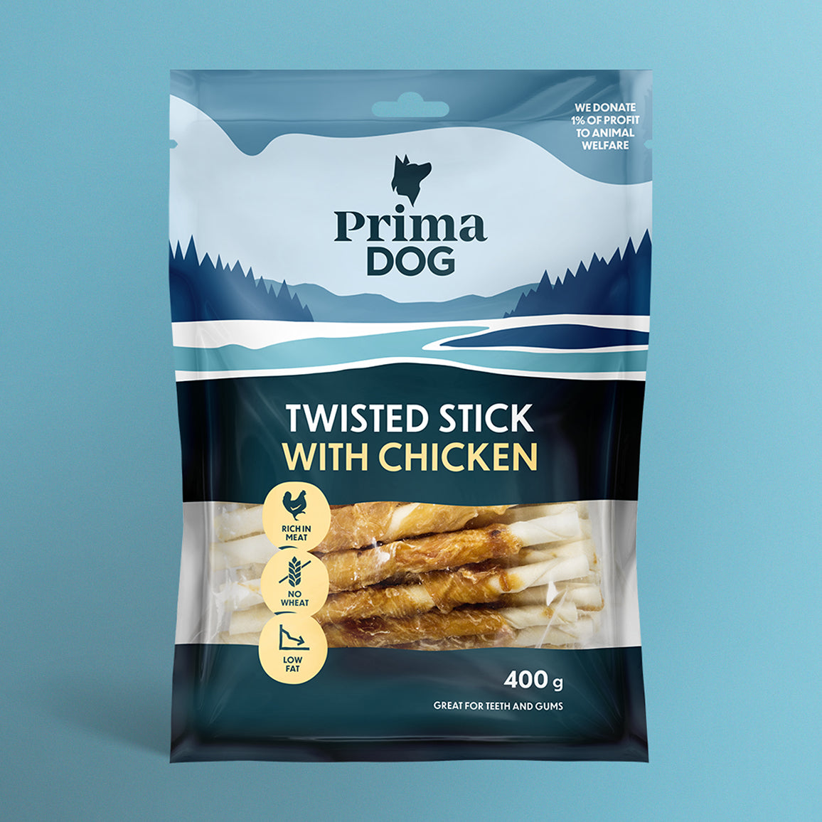 PrimaDog Kanapurutikku koiran puruluu 400 g pakkauskuva