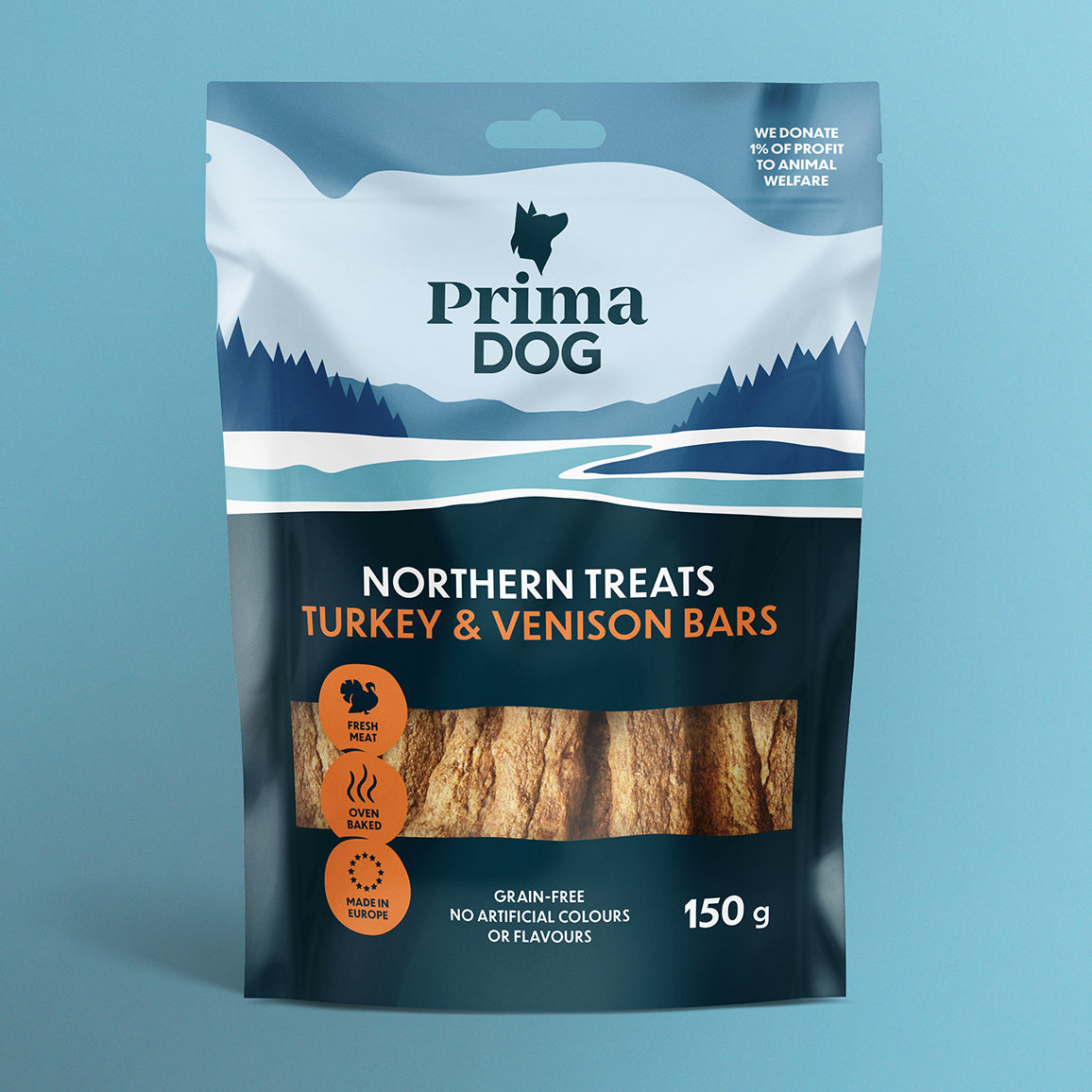PrimaDog Northern Treats Kalkkuna-peuratanko viljaton koiranherkku pakkauskuva
