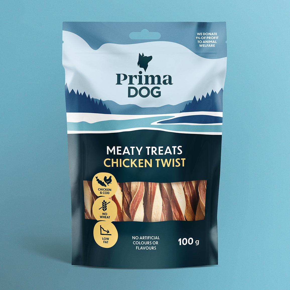 PrimaDog Meaty Treats Kanakierre -koiranherkku pakkauskuva