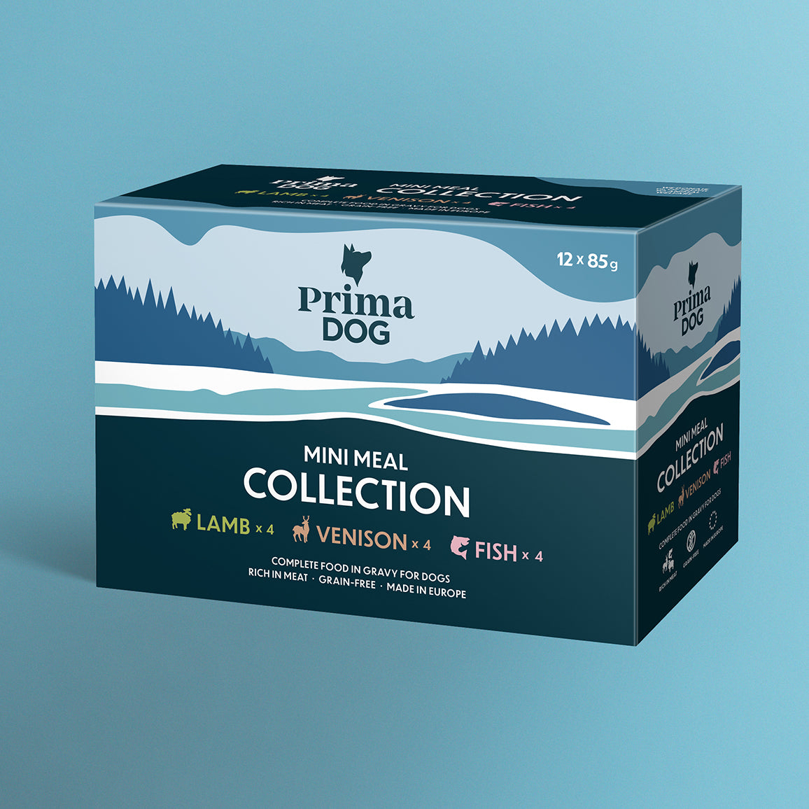 PrimaDog Mini Meal viljaton koiran märkäruoka lajitelma pakkauskuva