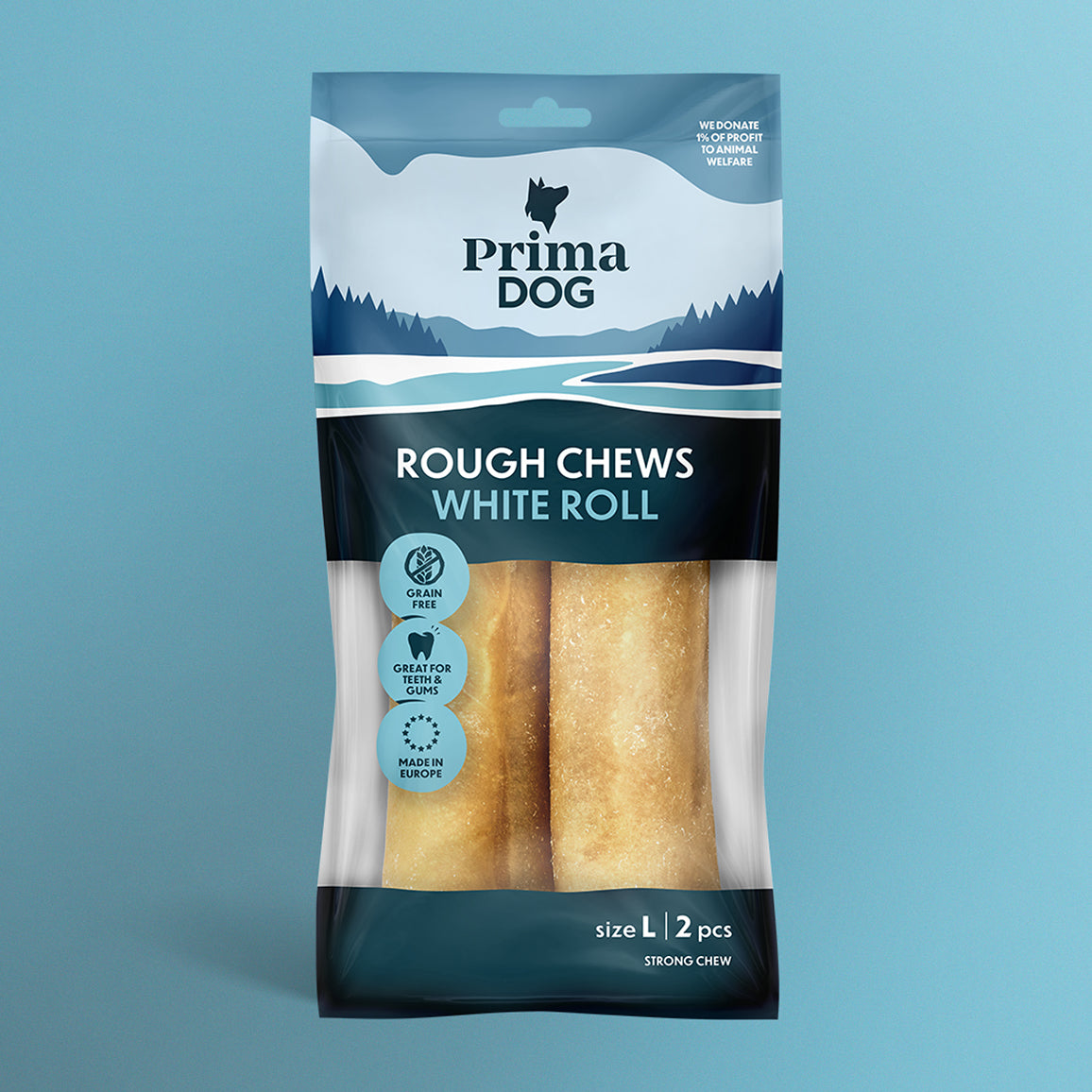 PrimaDog Rough Chews Puruluurulla L-koko pakkauskuva