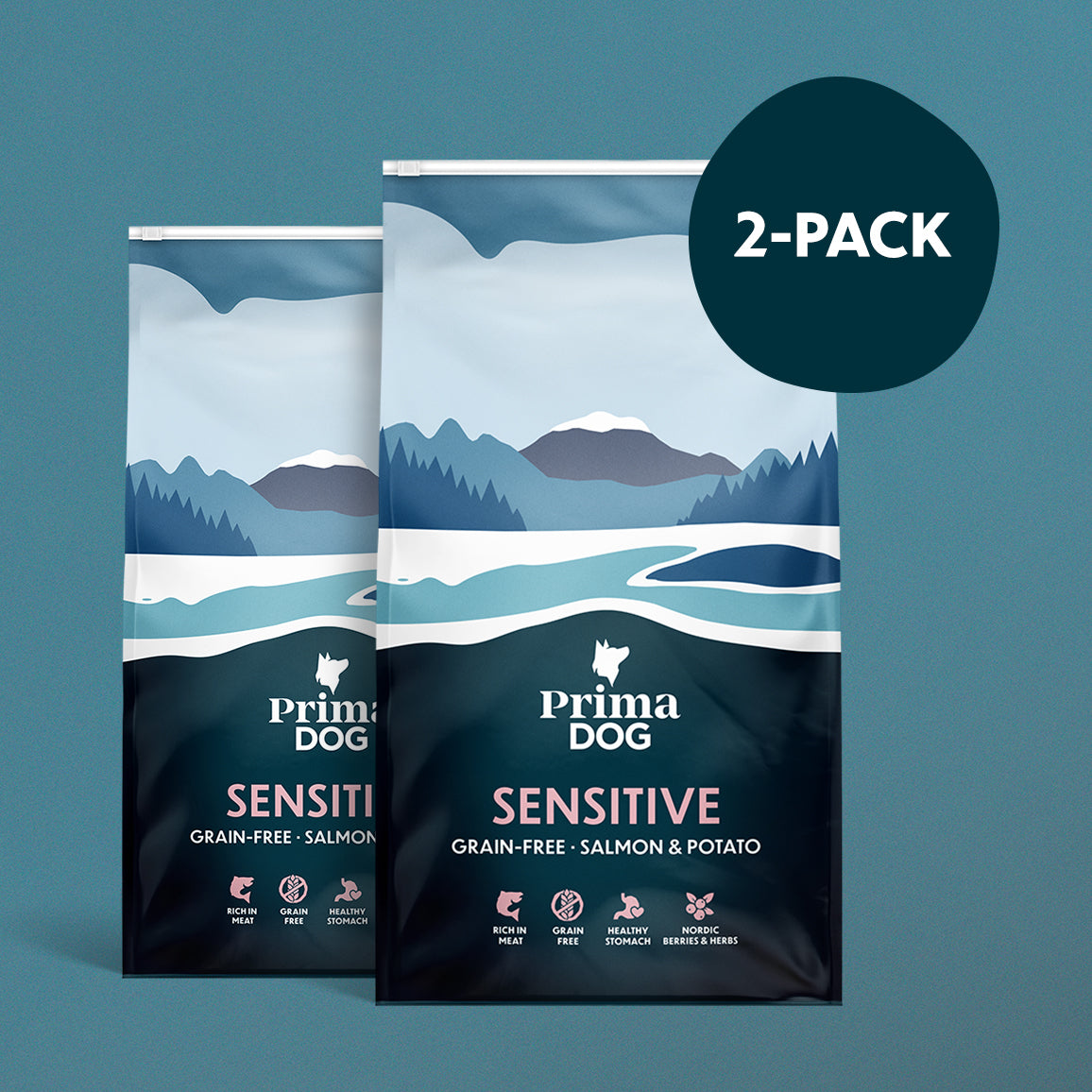 Viljaton Lohi & Peruna koiran kuivaruoka 2 x 10 kg