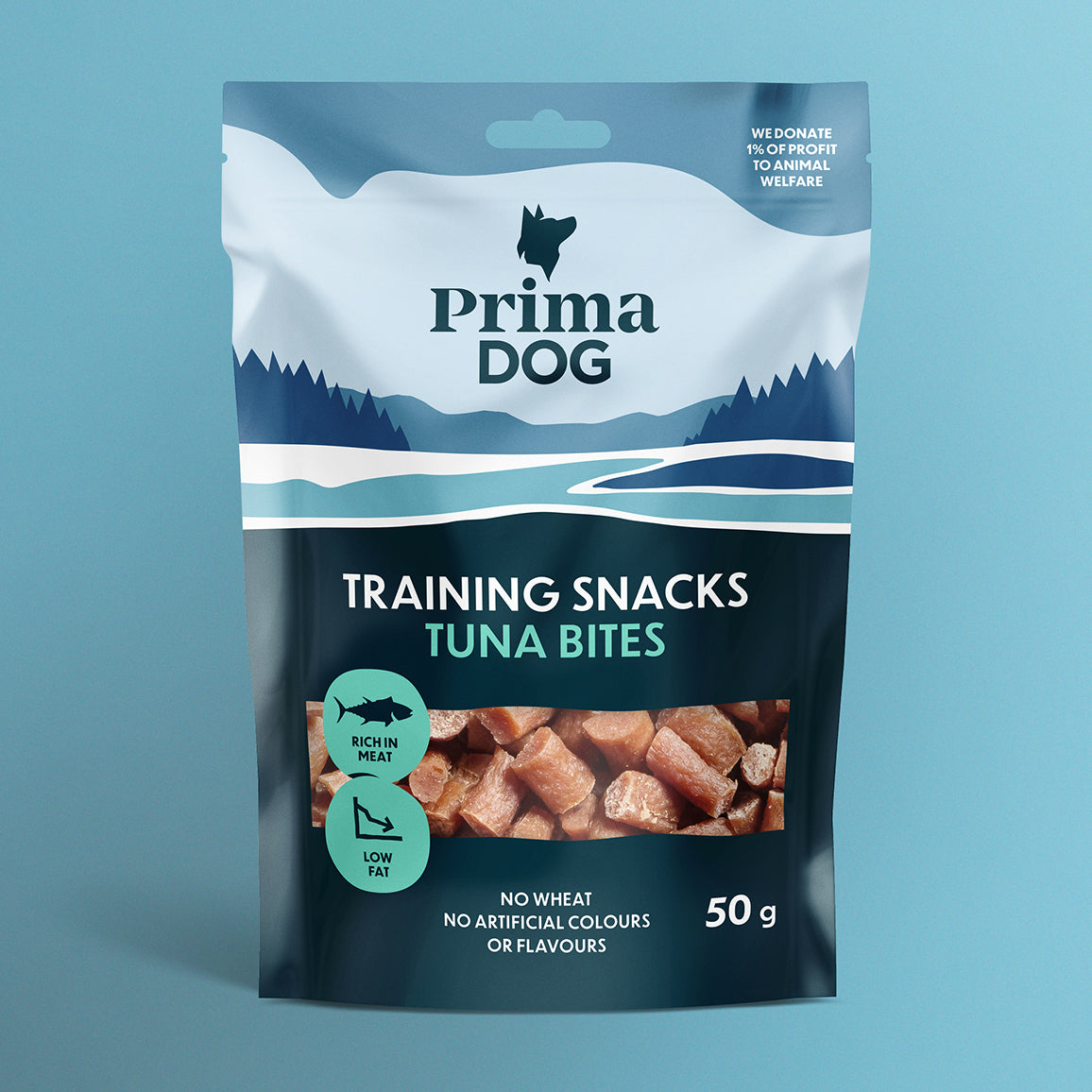 PrimaDog Training Snacks Tonnikalapala -koiranherkku pakkauskuva