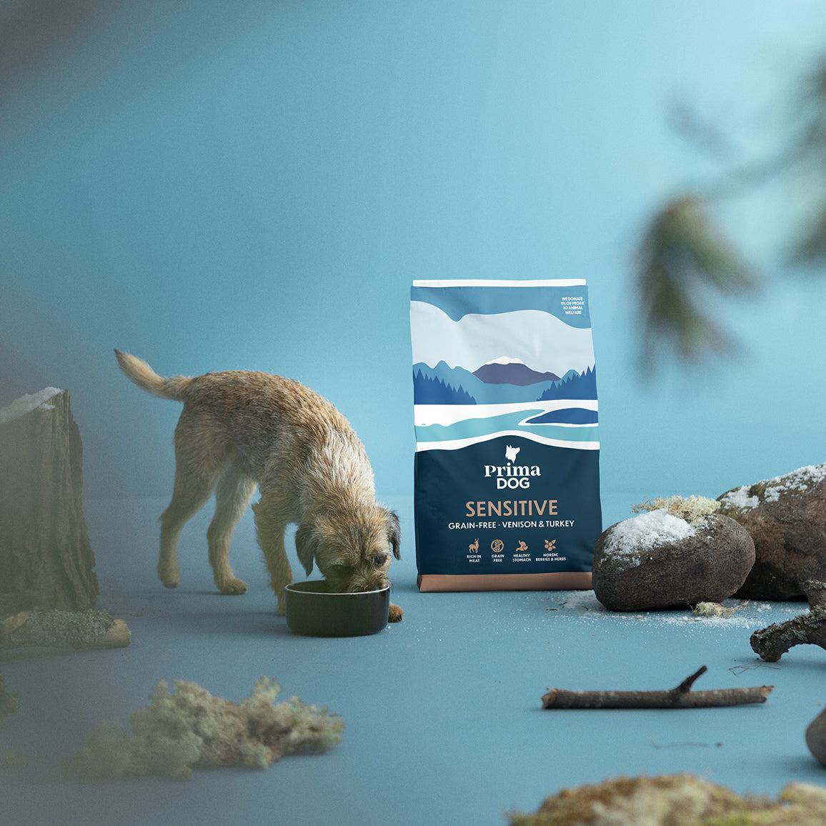 PrimaDog viljaton Peura ja kalkkuna koiran kuivaruoka pakkauskuva